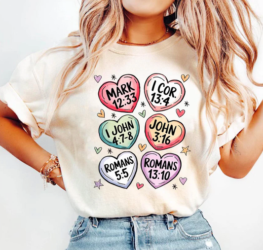 Bible Verse Hearts Tee