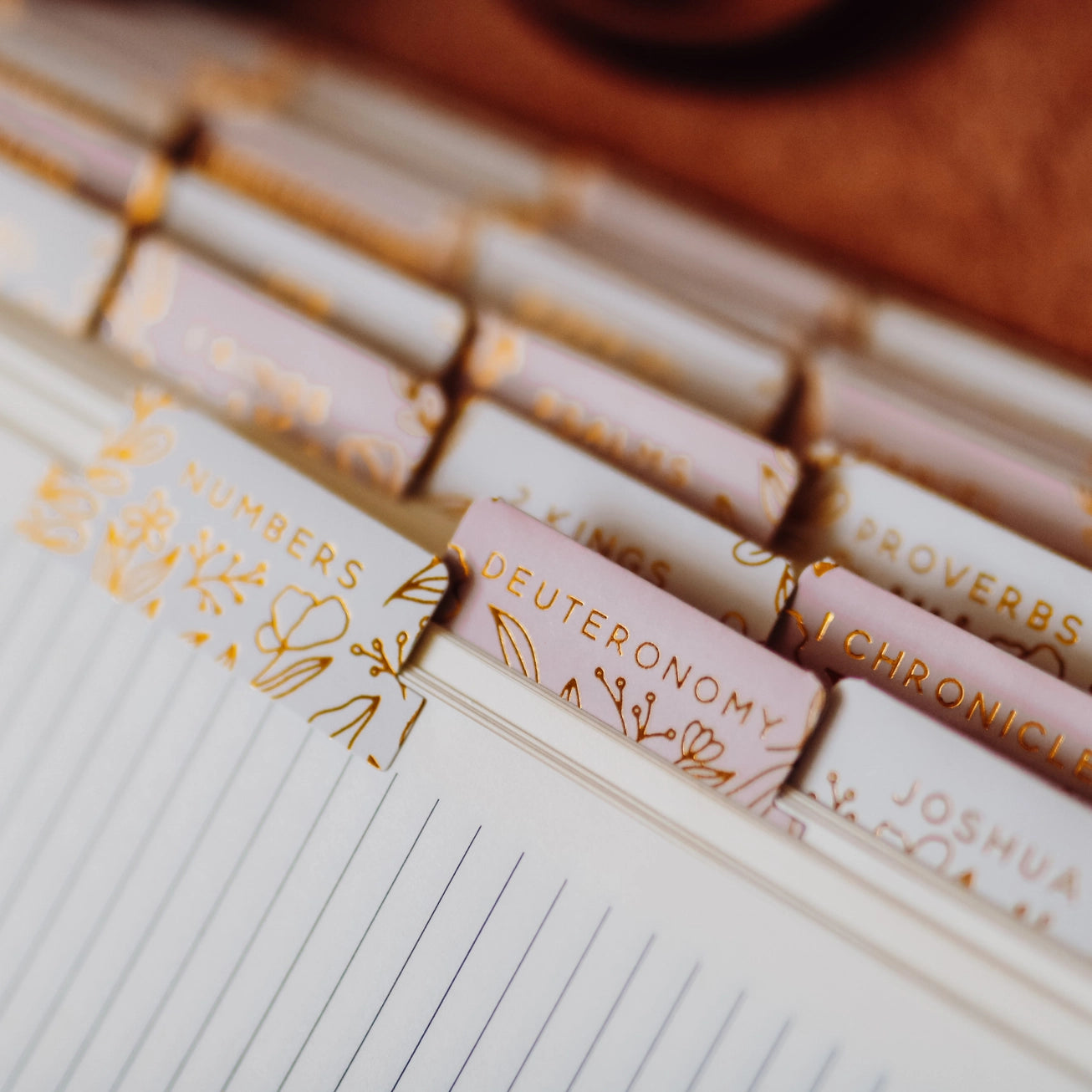 Dusty Pink Gold Foil Bible Tabs